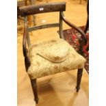 A post-Regency mahogany armchair, scroll arms, c.