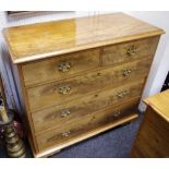 An early Victorian flamed mahogany chest of two short above three long drawers,