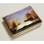 A Continental silver rectangular snuff box,