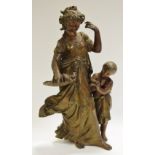 French School (19th century), a dark patinated metal figure,