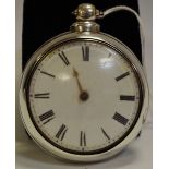 A silver pair cased verge pocket watch, Smith and Sons, Walton on Trent,