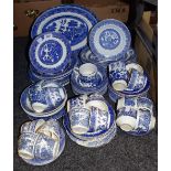 Ceramics - blue and white tableware including Woods, Booths, English Ironstone, etc,