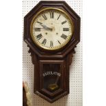 A late 19th century American Ansonia Regulator wall clock