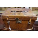 A late 19th century leather rectangular gentleman's travelling case monogrammed JCL
