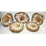 A Royal Crown Derby Imari palette dessert service,