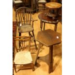 A Victorian mahogany miniature centre table, moulded circular top,