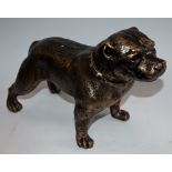 A reproduction cast metal model of a Pitbull Terrier,