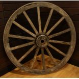 A 19th century cartwheel, metal bound,