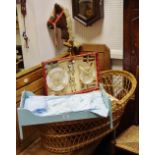 A 1960's Countryman picnic hamper, a hobby horse, a doll's bed,