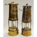 A miner's lamp, Protector Lamp and Lighting; a brass miner's lamp F.