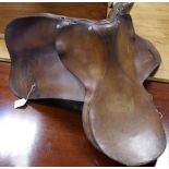 A leather saddle