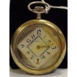 A Medana Art Deco pocket watch, inset face with subsidiary seconds dial, Arabic numerals,
