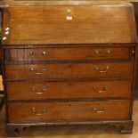 A George III oak bureau,