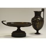 A French grand-tour bronze two handled comport;