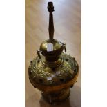 An Indian inspired brass table lamp,
