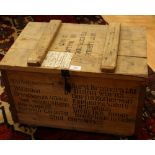 A wooden shot cartridge crate,