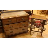 A Victorian mahogany chest, of low proportions,