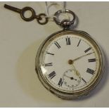 A Gentleman's silver open face pocket watch with subsidiary second dial