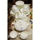 Wedgwood ICE Rose tea service, for 8, comprising 9 tea plates, 3 salad plates, teapot, 8 saucers,