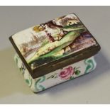 A George III South Staffordshire enamel rectangular snuff box,