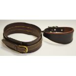An English hand stitched leather Mastiff collar,