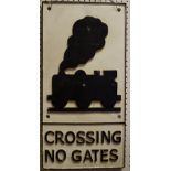 A cast metal reproduction railway sign,