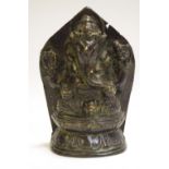 Indian School, a dark patinated bronze deity,