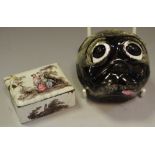 An 18th century Continental enamel novelty snuff box, boldly modelled as a pug's head,