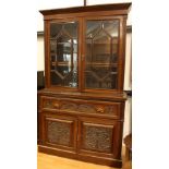 A late 19th/early 20th century mahogany secretaire bookcase,