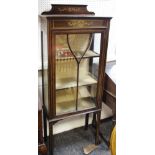 An Edwardian inlaid display cabinet, c.