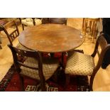 A large George III mahogany tripod occasional table, circular top,