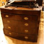 A George III mahogany bow front four drawer chest.