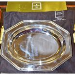 A Christofile France silver plated serving dish, soft pouch,