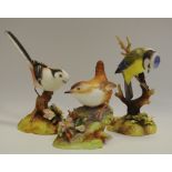 A Royal Crown Derby model, Hedgerow Wren, Sinclair's, limited edition, 92/100; others, similar,