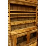 A substantial Farmhouse pine kitchen dresser,