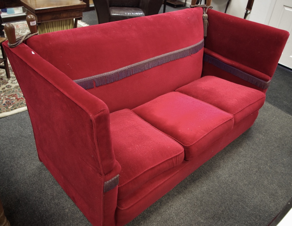 An early 20th century three seater Knowle sofa,