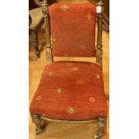 A Louis XVI Revival giltwood boudoir chair,