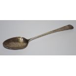 A George III silver Old English pattern serving spoon, George Burrow,
