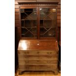A 'George III' mahogany bureau bookcase,