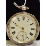 A silver fusee pocket watch, with chronometer balance,
