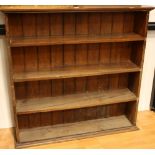 A Victorian pine open bookcase