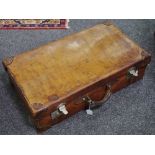 A leather suitcase