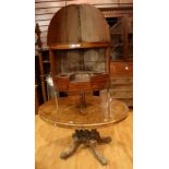 A Victorian burr walnut and marquetry oval breakfast table, c.