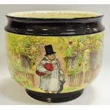 A Royal Doulton Gaffers Series Ware jardiniere (cracked)