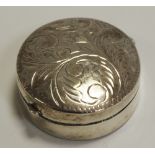 A silver pill box or bonbonniere,