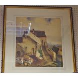 The Farm House watercolour, indistinctly signed,