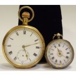 A late 19th century Swiss silver fob watch, c.