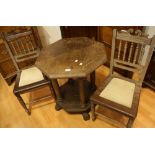 A late 19th/early 20th century mahogany pedestal/occasional table, octagonal top,