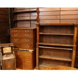 An Edwardian rosewood and marquetry purdonium,