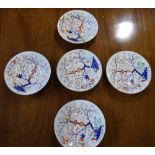 A set of five Derby dishes,